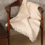 Throw blankets - Alpaca Linen Waffle Throw : Benjamin - PASHMA
