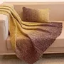 Throw blankets - Cotton Wool Linen Ombre Throw : Edgar - PASHMA