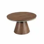 Coffee tables - Round extending coffee table in walnut and porcelain marble. - ANGEL CERDÁ