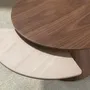 Coffee tables - Round extending coffee table in walnut and porcelain marble. - ANGEL CERDÁ