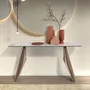 Consoles - Console rectangulaire, marbre céramique, acier sable et noyer - ANGEL CERDÁ