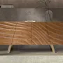 Sideboards - Light walnut sideboard with polished gold steel. - ANGEL CERDÁ