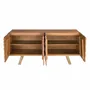 Sideboards - Light walnut sideboard with polished gold steel. - ANGEL CERDÁ