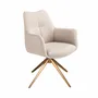 Chaises - Chaise pivotante en tissu crème - ANGEL CERDÁ