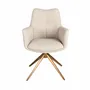 Chaises - Chaise pivotante en tissu crème - ANGEL CERDÁ