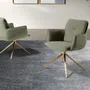 Chaises - Chaise pivotante en tissu vert olive - ANGEL CERDÁ
