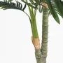 Décorations florales - Palmier artificiel 2 troncs en pot plastique blanc - LIGNE DÉCO