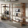 Shelves - Left rectangular shelving in light walnut and greige wood. - ANGEL CERDÁ