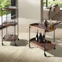Chariots pour restaurants - Desserte minibar en noyer et acier noir. - ANGEL CERDÁ