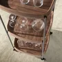 Chariots pour restaurants - Desserte minibar en noyer et acier noir. - ANGEL CERDÁ