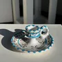 Decorative objects - Moustiers candle holder light blue H5 D12.5 - OFFICE OBJETS