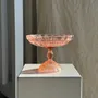 Platter and bowls - Pink glass bowl with pedestal H20 D 15.5 - OFFICE OBJETS