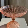 Platter and bowls - Pink glass bowl with pedestal H20 D 15.5 - OFFICE OBJETS