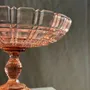 Platter and bowls - Pink glass bowl with pedestal H20 D 15.5 - OFFICE OBJETS