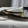 Trays - Vintage silver plated tray with gold handles 29x45 - OFFICE OBJETS