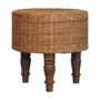 Tabourets - Artisan Furniture Solid Wood Tabouret rond tissé Regency - ARTISAN FURNITURE