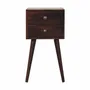 Tables de nuit - Artisan Furniture Solid Wood Mini table de chevet à 2 tiroirs en noyer californien - ARTISAN FURNITURE
