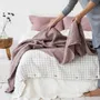 Linge de lit - Couverture gaufrée en lin couleur bois de rose - MAGICLINEN