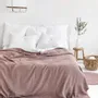 Linge de lit - Couverture gaufrée en lin couleur bois de rose - MAGICLINEN