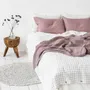 Linge de lit - Couverture gaufrée en lin couleur bois de rose - MAGICLINEN