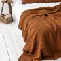 Linge de lit - Couverture gaufrée en lin couleur cannelle - MAGICLINEN