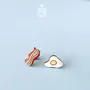 Bijoux - Boucles d’Oreilles Clous Œuf & Bacon - PINTONIK