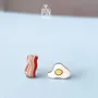 Bijoux - Boucles d’Oreilles Clous Œuf & Bacon - PINTONIK