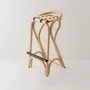Stools - VIRAGE rattan bar stool with synthetic straps - ORCHID EDITION