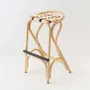 Stools - VIRAGE rattan bar stool with synthetic straps - ORCHID EDITION