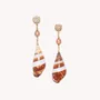 Bijoux - Boucles d'oreilles poussoir top coquillage echinella et perle d'eau douce orange - Alona - NATURE BIJOUX