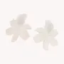 Bijoux - Boucles d'oreilles clips fleurs 5 pétales nacre - Lis Blanc - NATURE BIJOUX