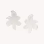 Bijoux - Boucles d'oreilles poussoir fleur 5 pétales nacre blanche - Lis Blanc - NATURE BIJOUX