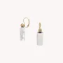 Bijoux - Boucles d'oreilles dormeuses cracking nacre blanche - Okawa - NATURE BIJOUX