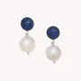 Bijoux - Boucles d'oreilles poussoir top Lapis et pendant perle baroque - Pacifique - NATURE BIJOUX