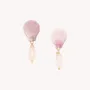 Bijoux - Boucles d'oreilles poussoir petit modèle pendant quartz rose oval - Spiaggia Rosa - NATURE BIJOUX