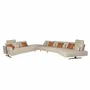 Sofas - Right-hand modular chaise longue sofa in sand fabric - ANGEL CERDÁ