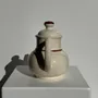 Tea and coffee accessories - Cream earthenware coffee pot with Café H19\ t lettering - OFFICE OBJETS