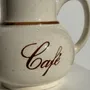 Tea and coffee accessories - Cream earthenware coffee pot with Café H19\ t lettering - OFFICE OBJETS