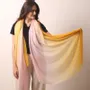 Scarves - Wool Cashmere Diamond Weave Ombre Scarf - PASHMA