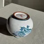 Decorative objects - Blue Moustiers earthenware bouquet pot, vintage ball vase D14 - OFFICE OBJETS