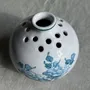 Decorative objects - Blue Moustiers earthenware bouquet pot, vintage ball vase D14 - OFFICE OBJETS