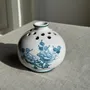 Decorative objects - Blue Moustiers earthenware bouquet pot, vintage ball vase D14 - OFFICE OBJETS