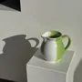 Carafes - 90s white and green ceramic carafe H17 D11 - OFFICE OBJETS