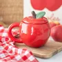 Mugs - Apple Shaped Lidded Mug - SOMETHING DIFFERENT WHOLESALE