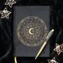 Papeterie - Journal de la Roue Astrologique avec stylo en obsidienne noire - SOMETHING DIFFERENT WHOLESALE