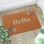 Rugs - Natural Floral Hello Doormat - SOMETHING DIFFERENT WHOLESALE