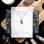 Jewelry - Amethyst Crystal Moon Necklace on Greeting Card - SOMETHING DIFFERENT WHOLESALE