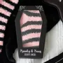 Socks - Pink and Black Striped Socks in Coffin Gift Box - SOMETHING DIFFERENT WHOLESALE