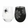Glass - Set of 2 Spider and Web Stemless Wine Glasses - SOMETHING DIFFERENT WHOLESALE