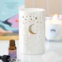 Scents - Iridescent White Moon Pillar Oil Burner and Wax Warmer - SOMETHING DIFFERENT WHOLESALE